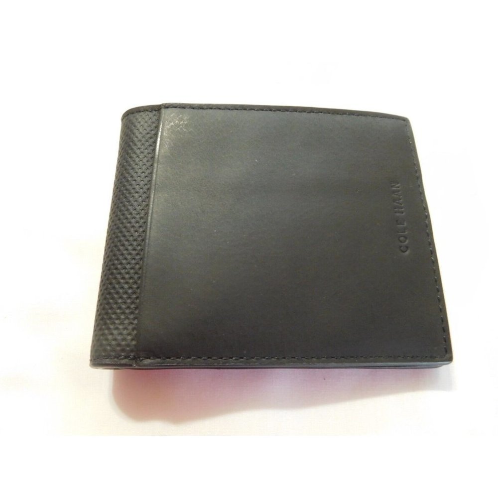 COLE HAAN BLACK Wallet Mens Men BLACK  Leather BRAND NEW Credit Card Holder